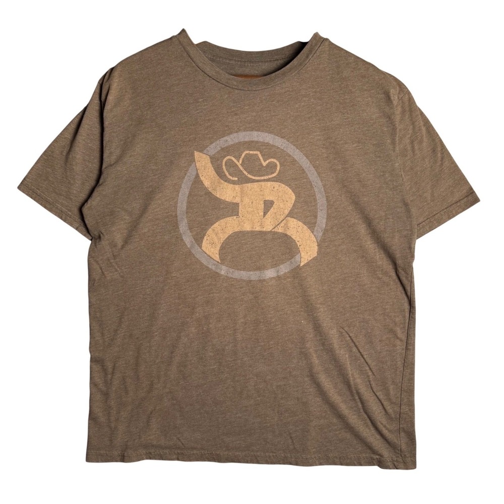 Hooey Mens Graphic Tee Shirt‎ Brown Heather Short Sleeve Size L